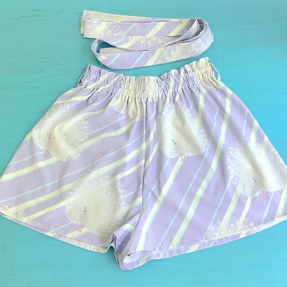Blackmilk Pastel Albino Peacock Shorts